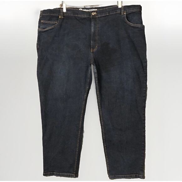 Harbor Bay Jeans Mens 52X29 Blue Preshrunk Continuous Comfort Waistband Stretch - Picture 1 of 10